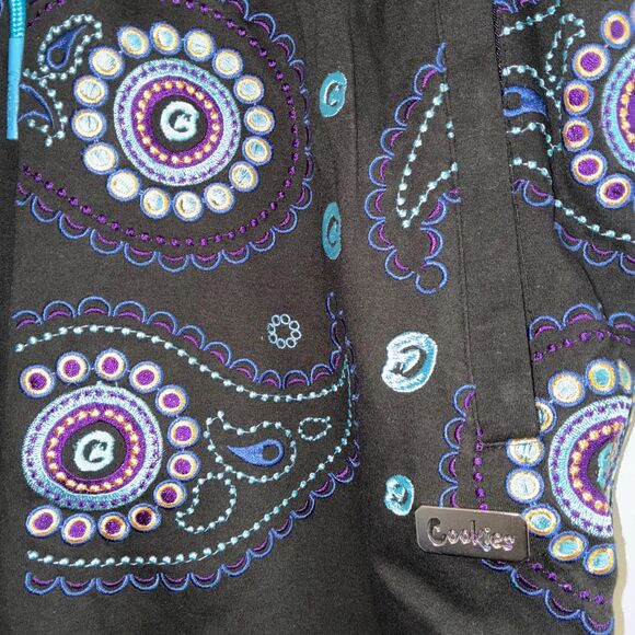 Cookies Black Paisley Jogger Pants Embroidered XL NWT - Picture 7 of 7